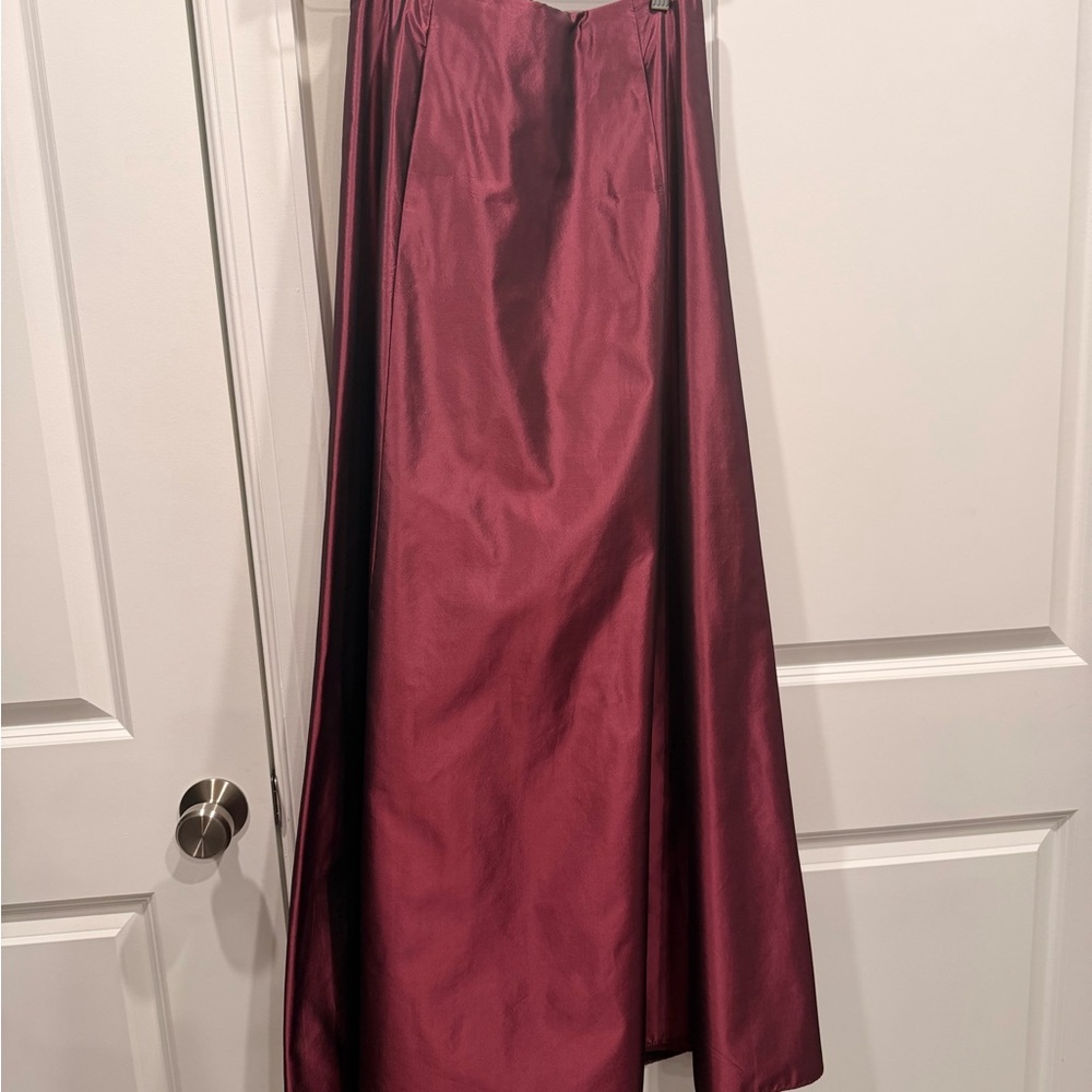 Silk Elegant Burgundy Women's Skirt